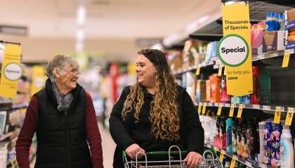 St John volunter helping older Tasmania with shopping
