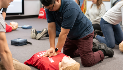 St John participant practicing CPR