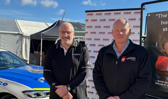 (L-R) MAIB Ceo Paul Kingston and St John Tas CEO Andrew Paynter 