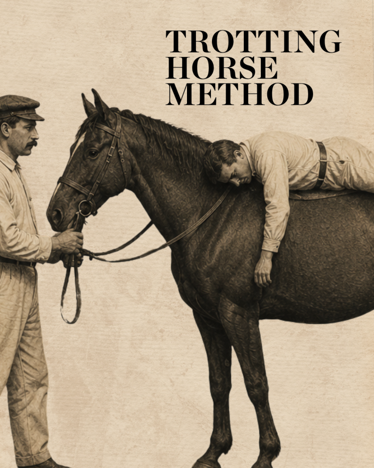 Drowning victims were placed face-down across a horse and taken for a trot along the beach in the belief that the movement would stimulate breathing.